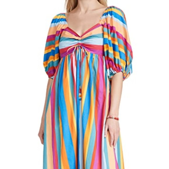 🎉HP🎉 Farm Rio Striped Scarf Maxi Dress Size M - Picture 7 of 14